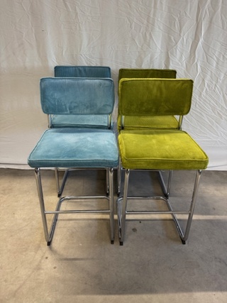 5x Barkruk Zuiver, Ridge Rib, diverse kleuren